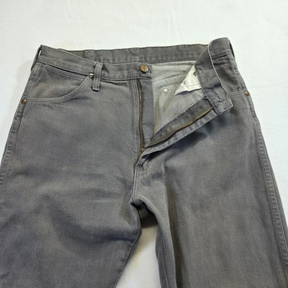 Vintage Wrangler 13MWZCG Men's Gray Denim Jeans Made USA Size 34x32 (30x28.5)